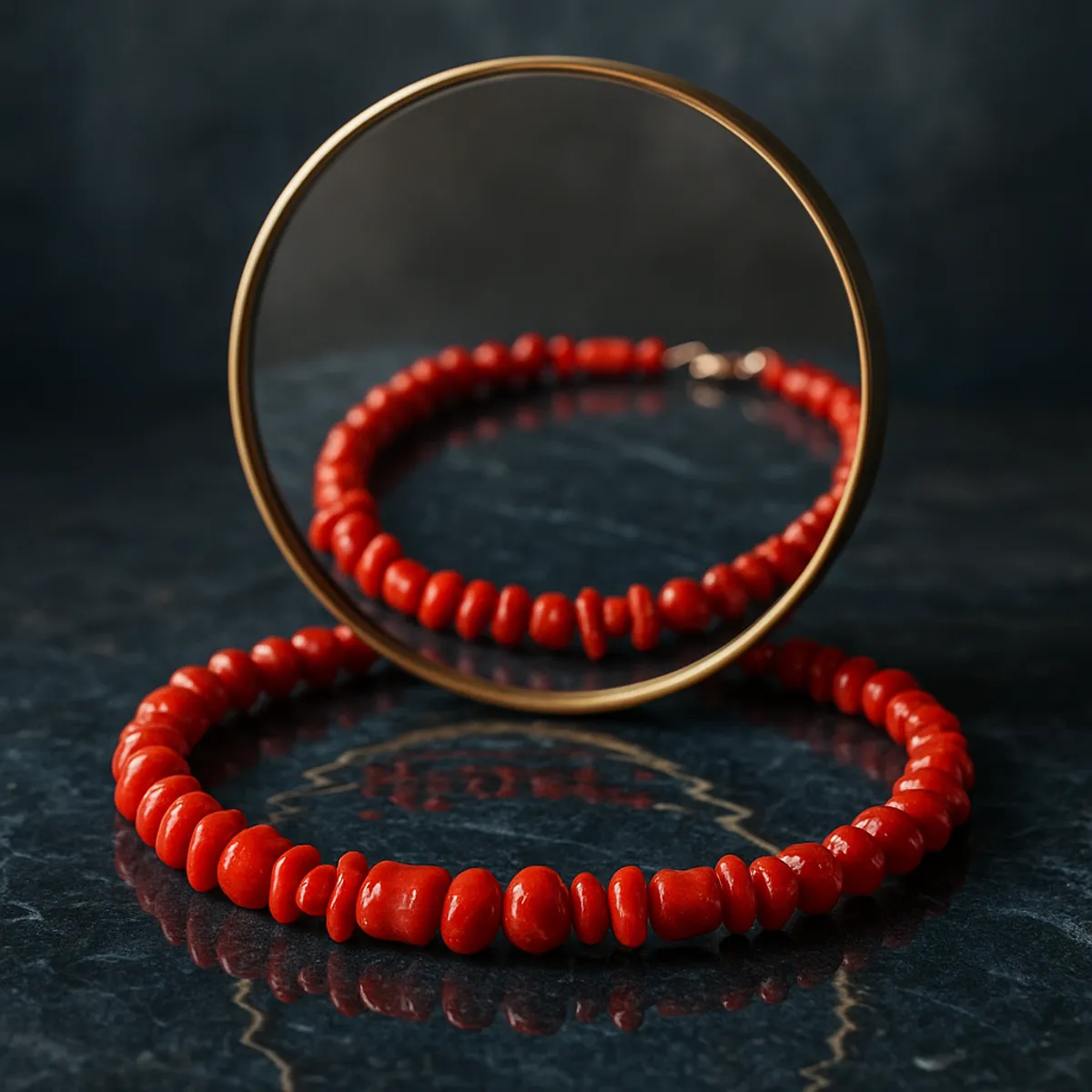 Collier en corail naturel rouge pour femme, création artisanale corse